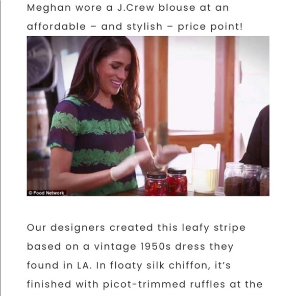 J. Crew 100% Silk Chiffon Ruffle Neck  Top - 2 - Picture 14 of 15